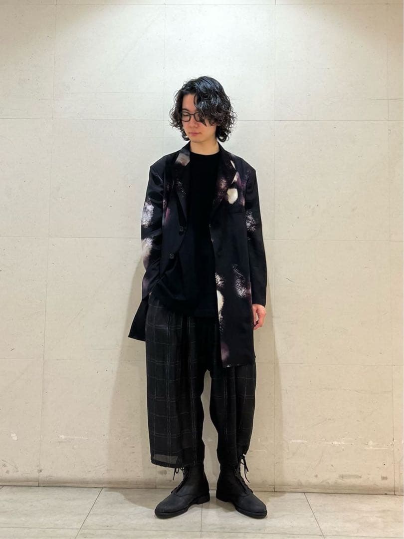 ヨウジヤマモト プールオム 25ss カラースキームプリントシルクジャケット