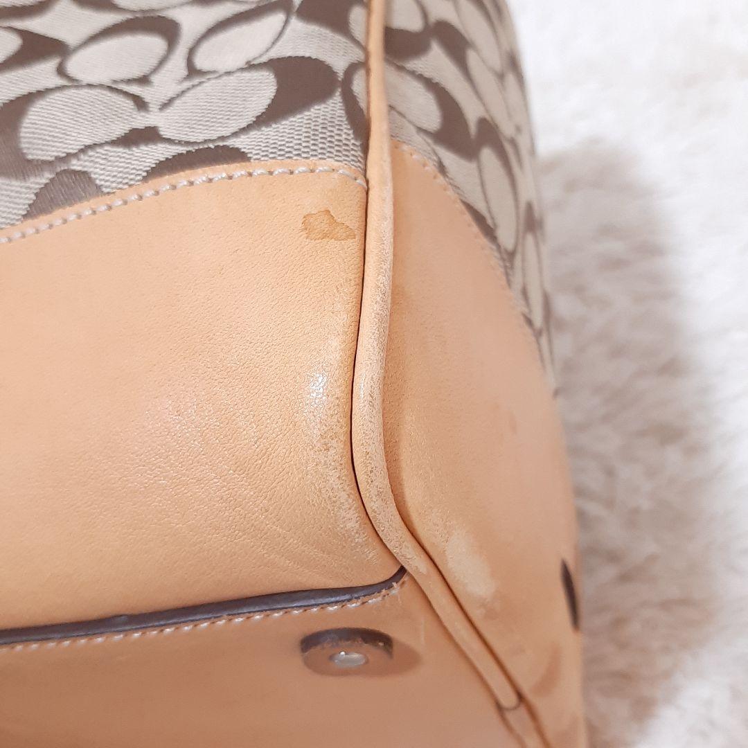 COACH　コーチ　4253 ボストンバッグ　シグネチャー　ベージュ　ヌメ革