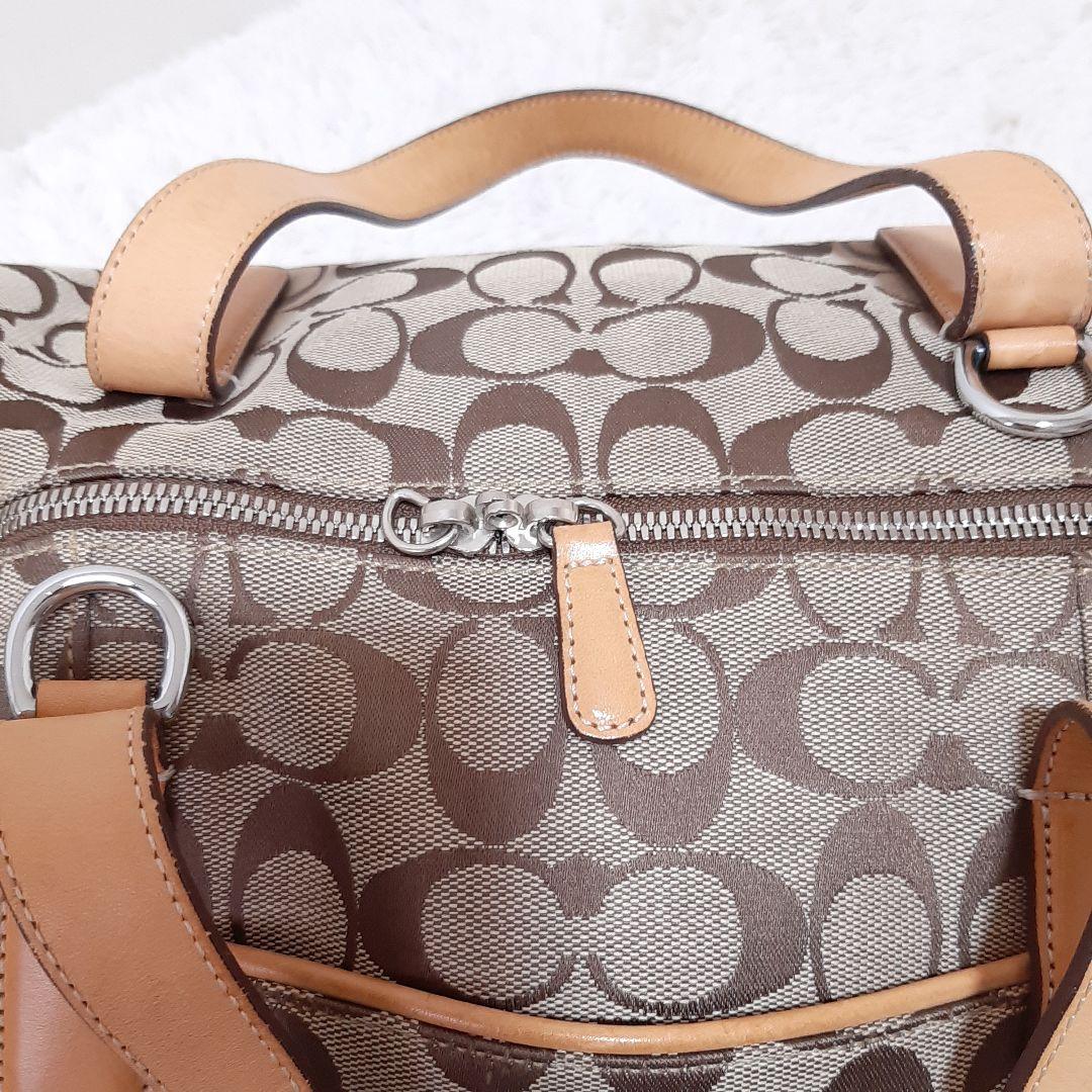 COACH　コーチ　4253 ボストンバッグ　シグネチャー　ベージュ　ヌメ革
