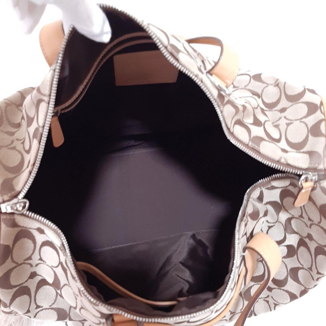 COACH　コーチ　4253 ボストンバッグ　シグネチャー　ベージュ　ヌメ革