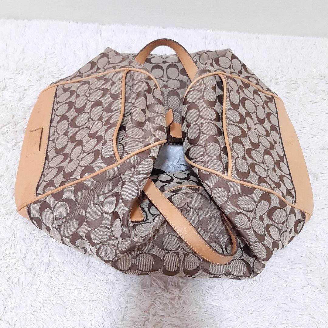 COACH　コーチ　4253 ボストンバッグ　シグネチャー　ベージュ　ヌメ革