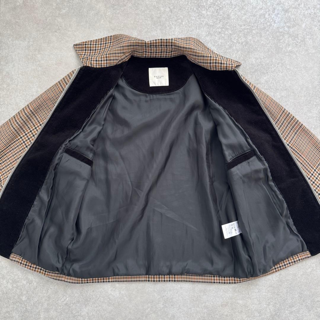 エディフィス EDIFICE ウール素材 ブルゾン ジャケット チェック