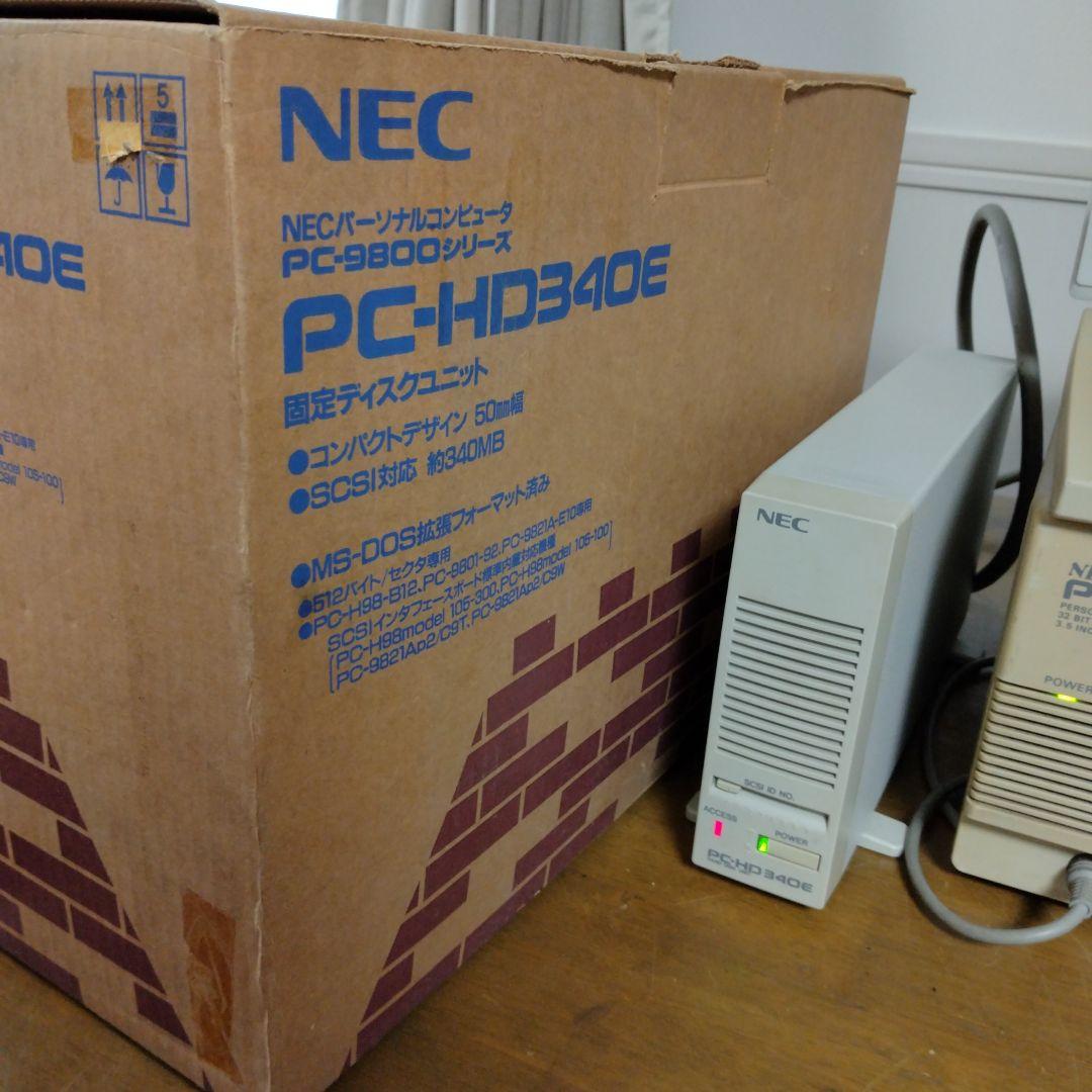 ■NEC SCSI HDD 340M 箱、ケーブル、終端付　ジャンク　美品