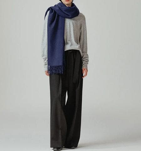 美品 着用5回 イノウエブラザーズ アダムetロペ別注大判ストール ネイビー