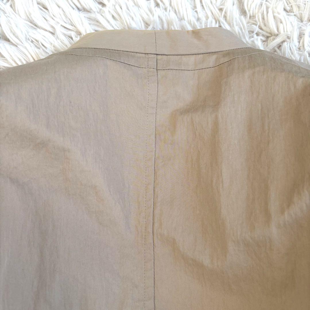 BEARDSLEY 袖口ニット トレンチコート ノーカラー ベージュ