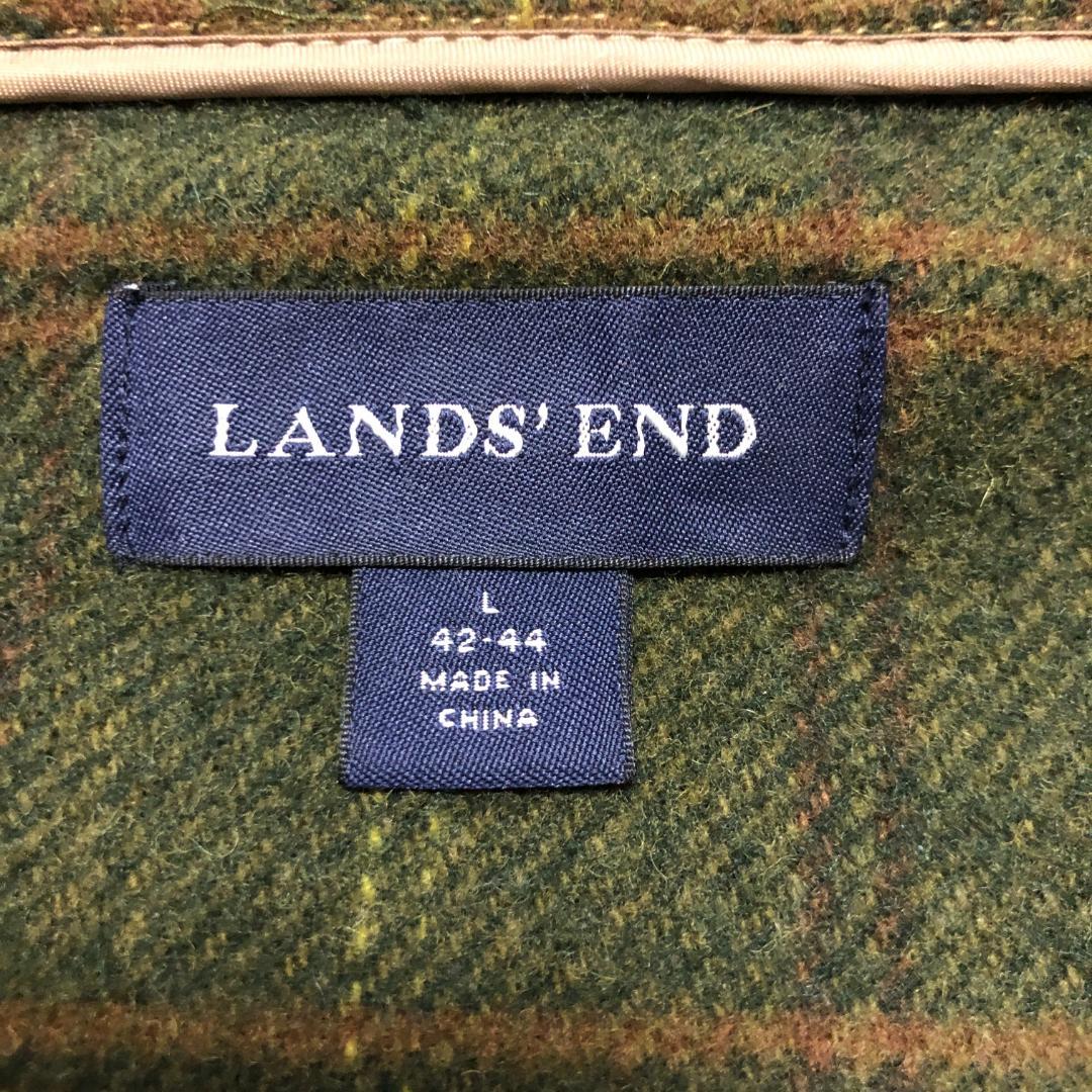 【美品】LANDS' END ダッフルコート ウール100% L キャメル