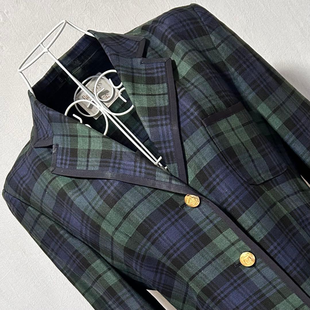 美品 バーバリー テーラードジャケット チェック柄 ジャケット 上着 春服 麻
