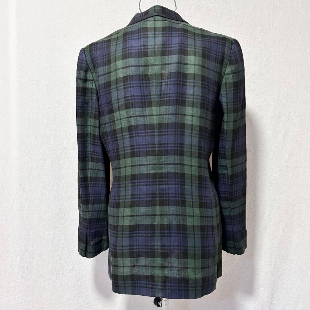 美品 バーバリー テーラードジャケット チェック柄 ジャケット 上着 春服 麻