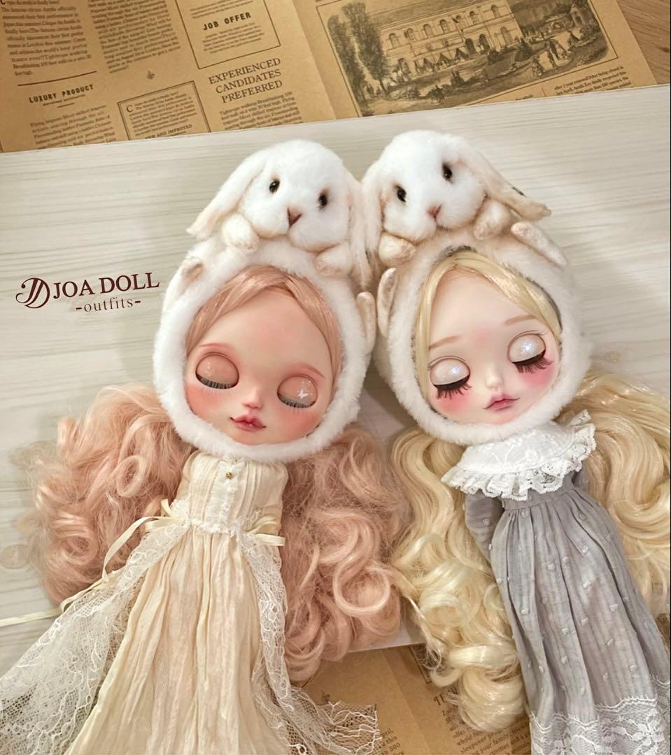 うさぎのふわふわ帽子 ブライスアウトフィット ハンドメイド