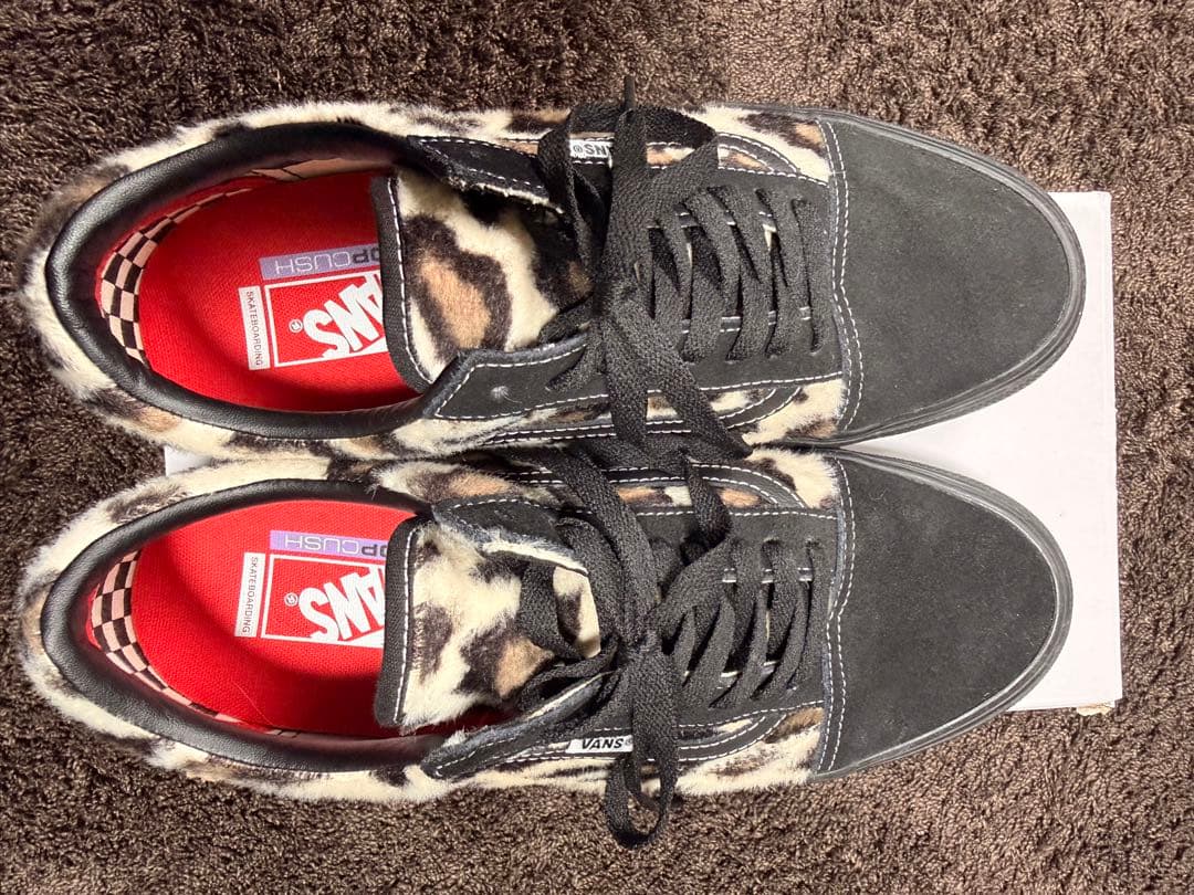 靴 Supreme Vans Leopard Old Skool