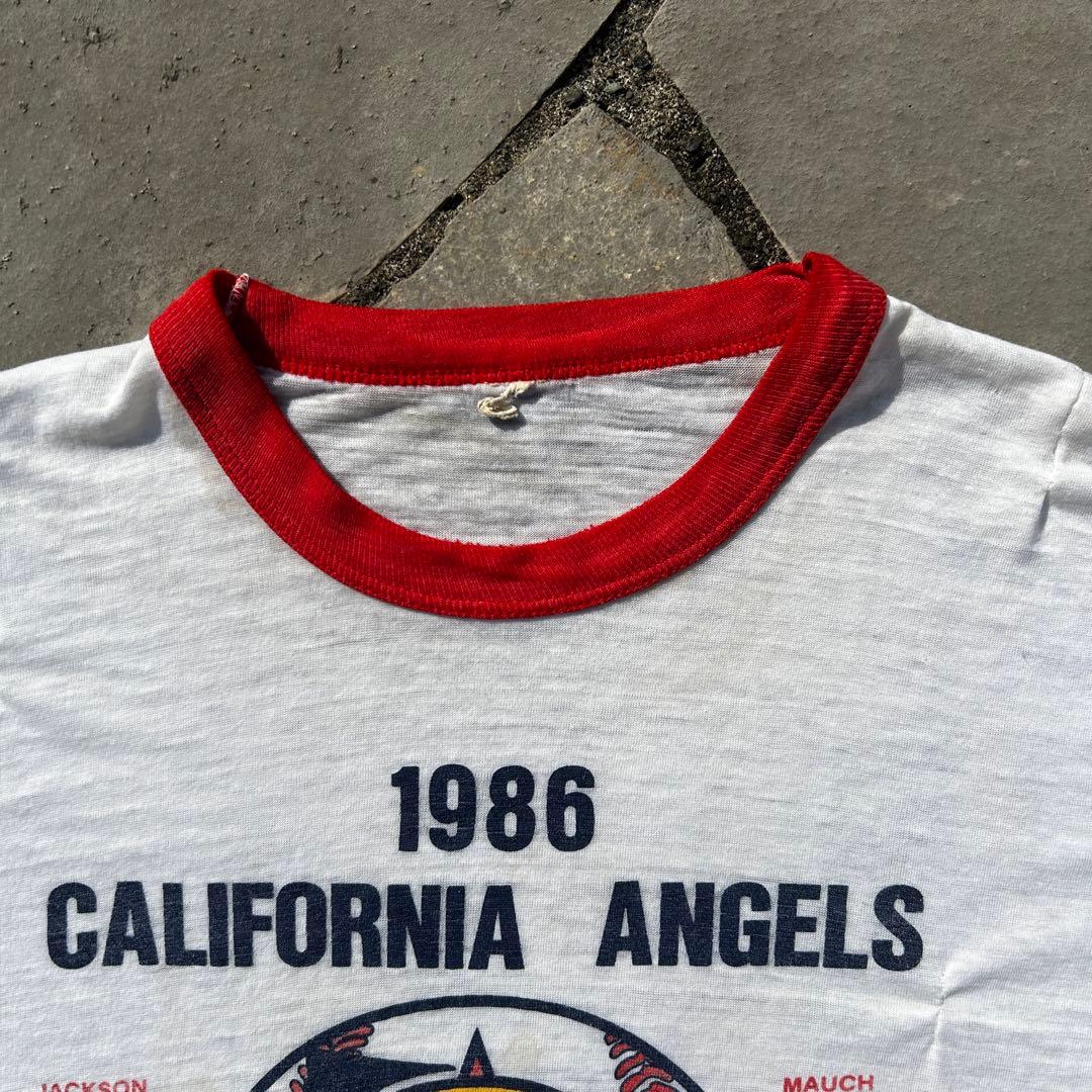 希少 80s USA製SCREEN STARS リンガ一Tシャツ エンゼルス