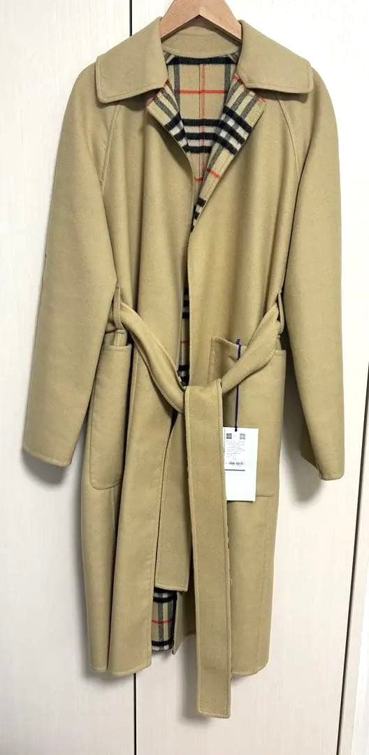 破格◇タグ付き未使用・美品◇BURBERRY リバーシブル ウール ラップコート