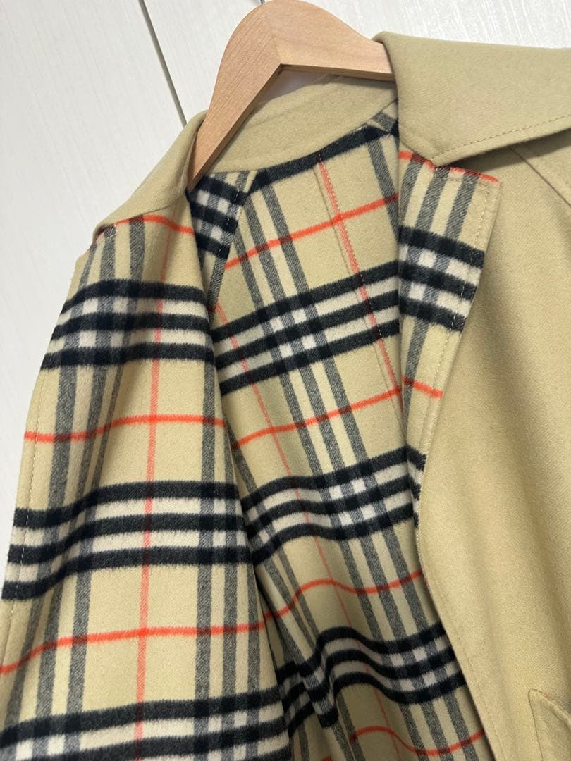 破格◇タグ付き未使用・美品◇BURBERRY リバーシブル ウール ラップコート