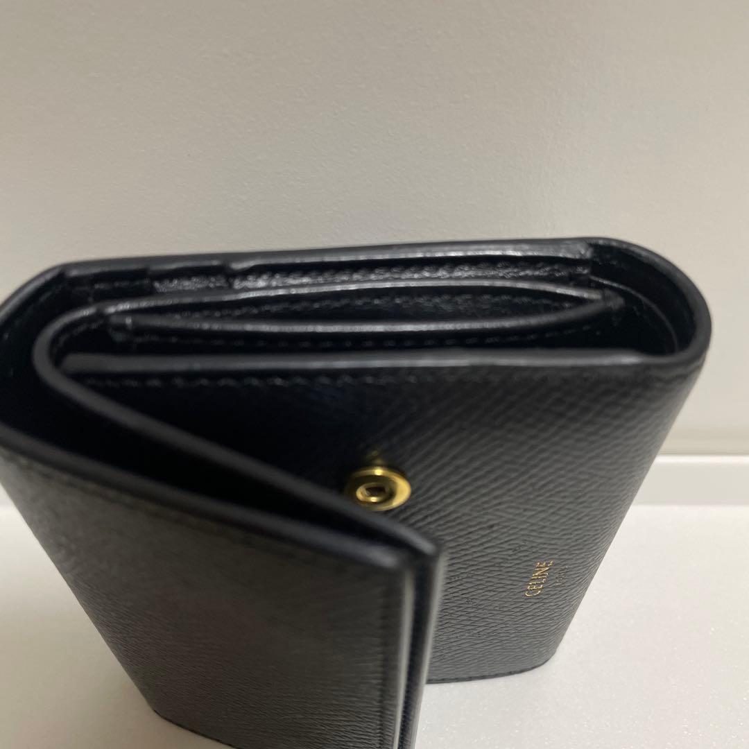 CELINE セリーヌ スモールトリフォールド ミニ財布 ブラック　黒