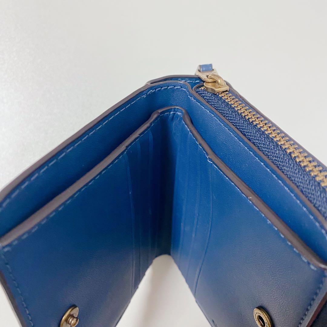 【大人気！】COACHコーチ★ビルフォールドウォレットリベット★青ブルーBLUE