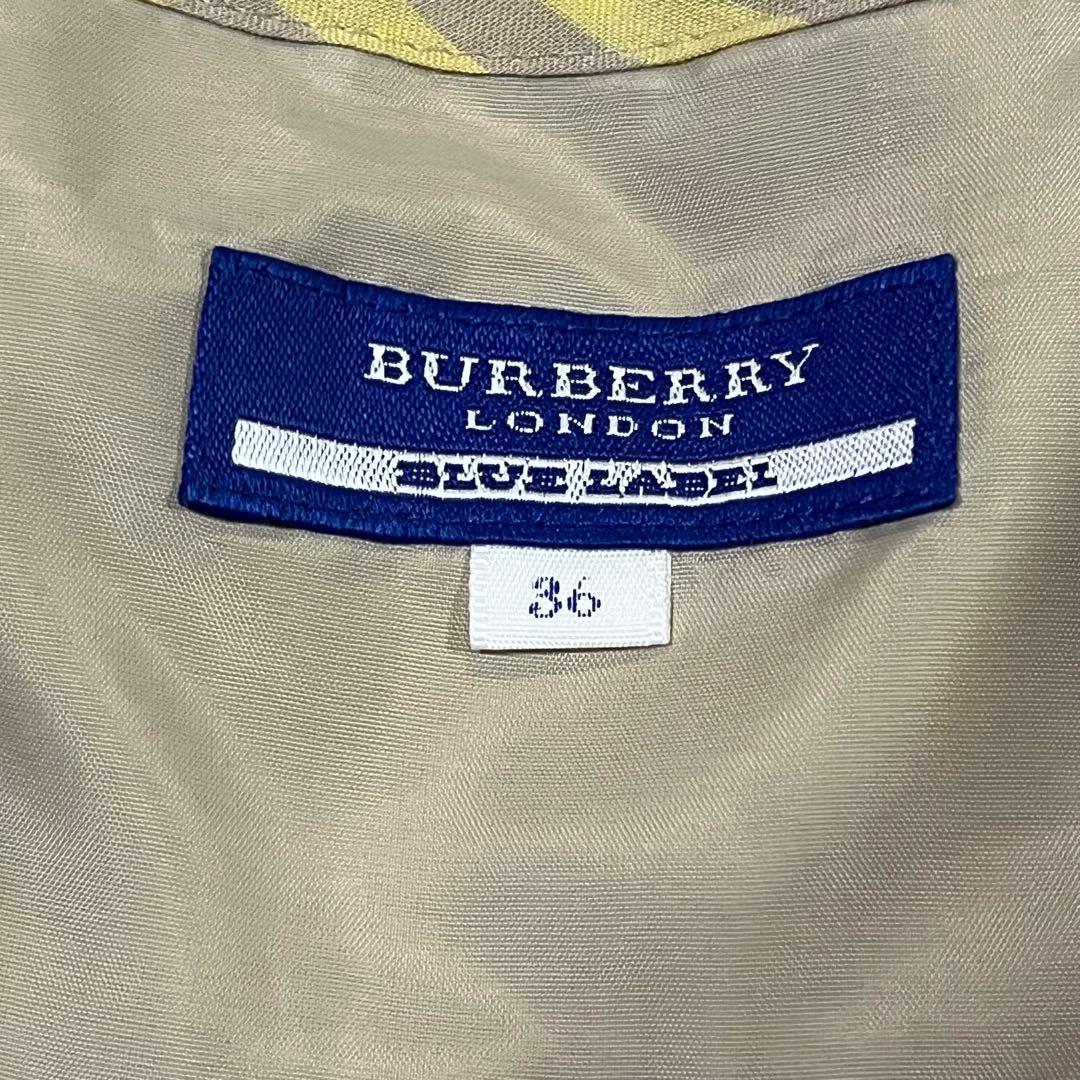 BURBERRY BLUE LABEL チェック柄キュロット 黄色 裏地付き36