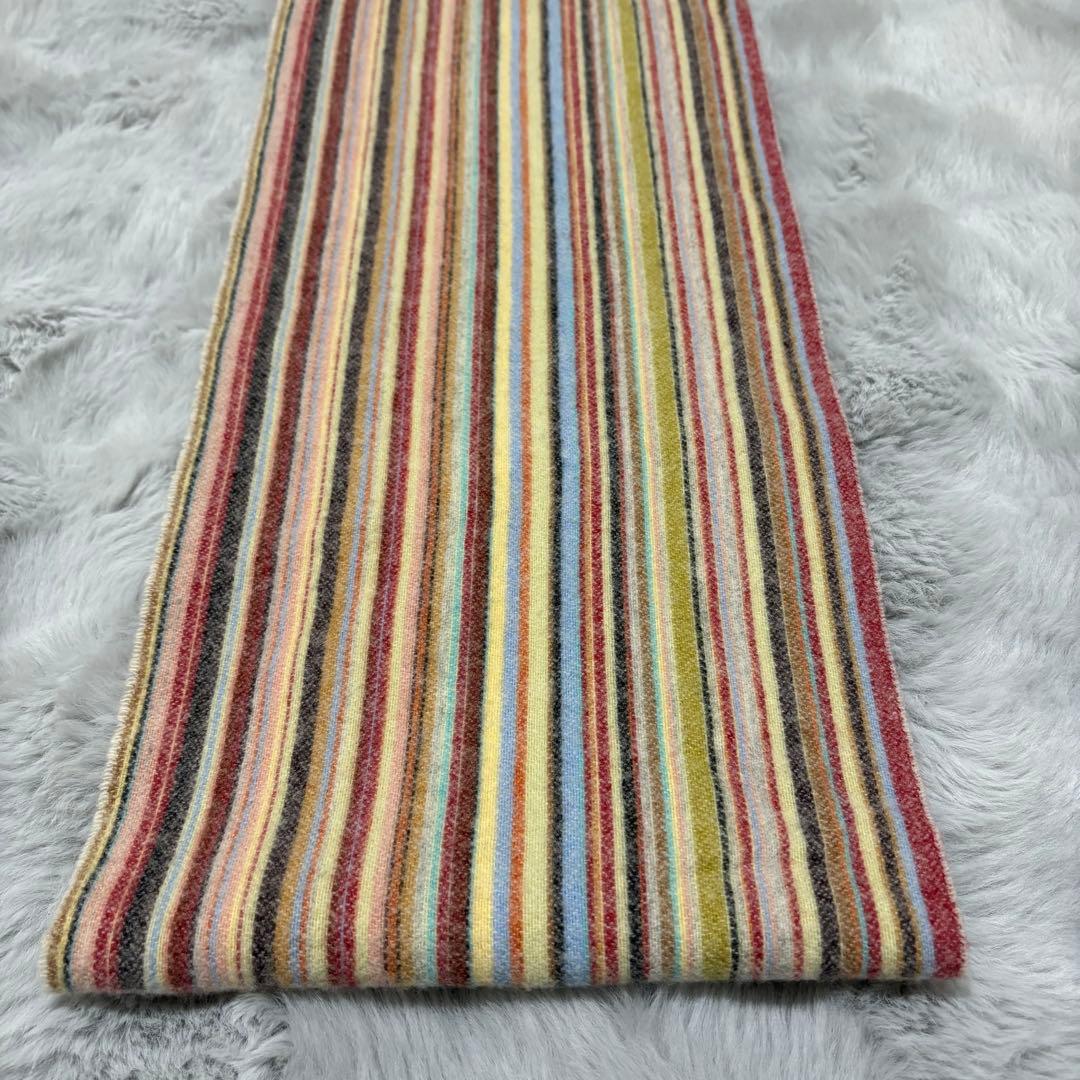 未使用級♡Paul Smith　シグネチャー　マルチストライプマフラーカシミヤ混