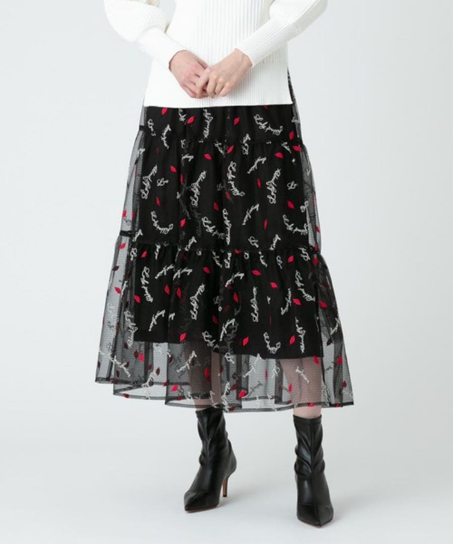 完売　新品【LOULOU WILLOUGHBY】LIPチュールティアードスカート