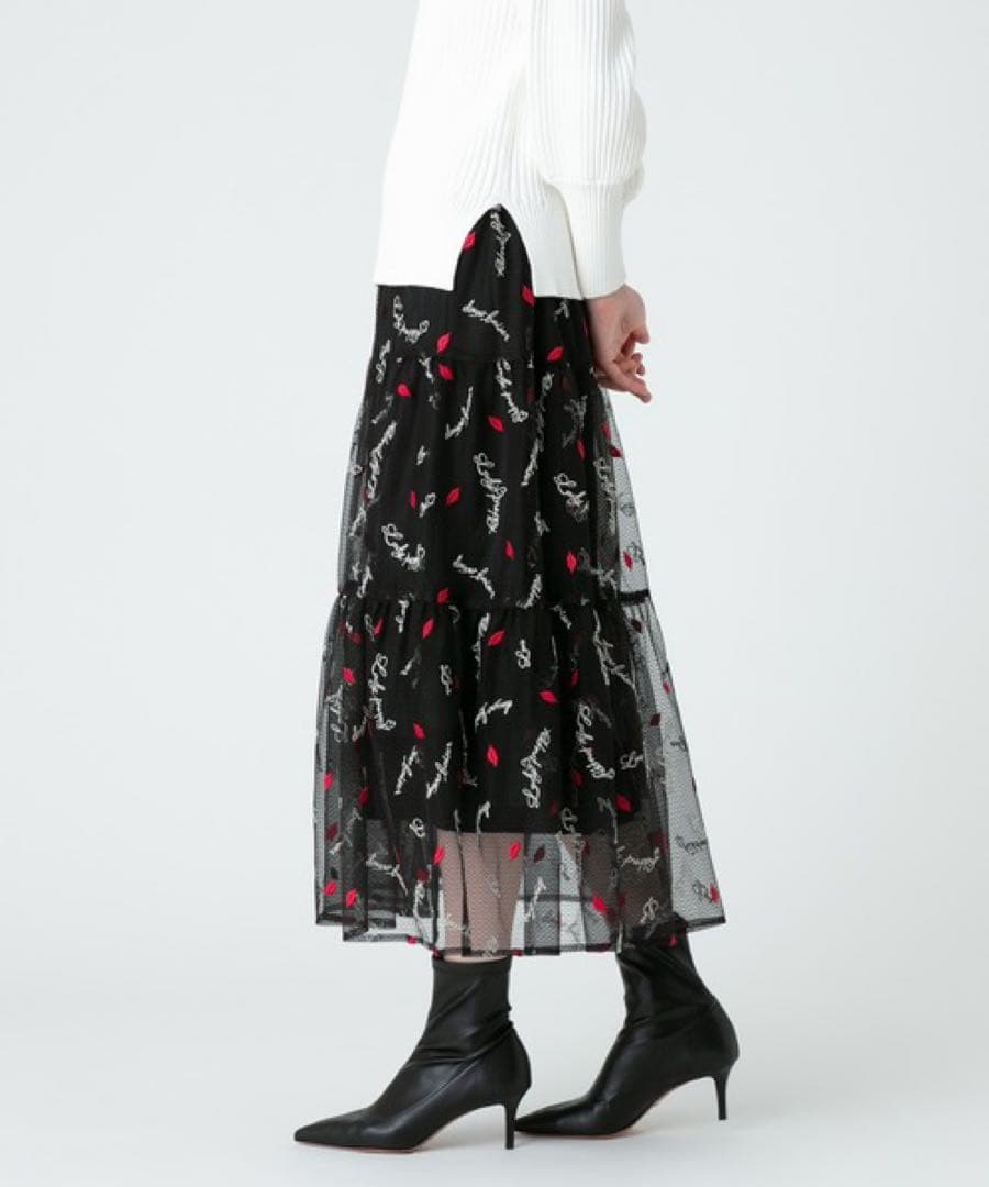 完売　新品【LOULOU WILLOUGHBY】LIPチュールティアードスカート