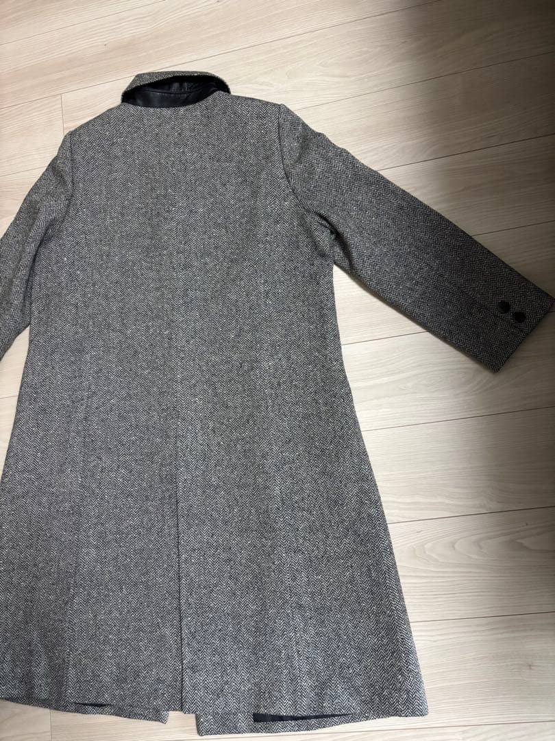 ⭐︎レリアン13+ ヘリンボーンウールロングコート大きいサイズ黒