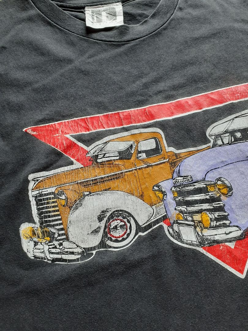 USA製 シングルステッチ 鬼フェード クラシックカー Tシャツ アメ車