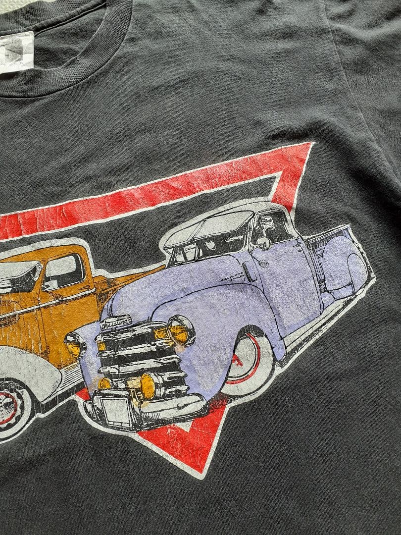 USA製 シングルステッチ 鬼フェード クラシックカー Tシャツ アメ車