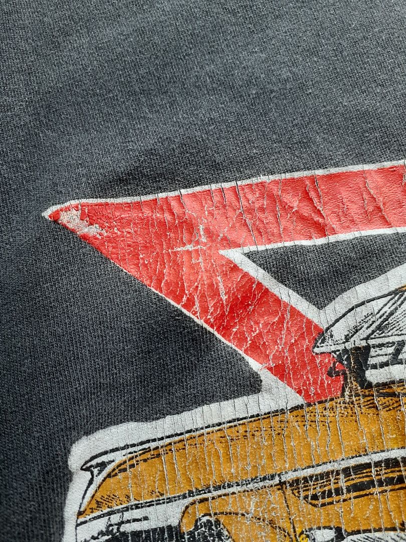 USA製 シングルステッチ 鬼フェード クラシックカー Tシャツ アメ車