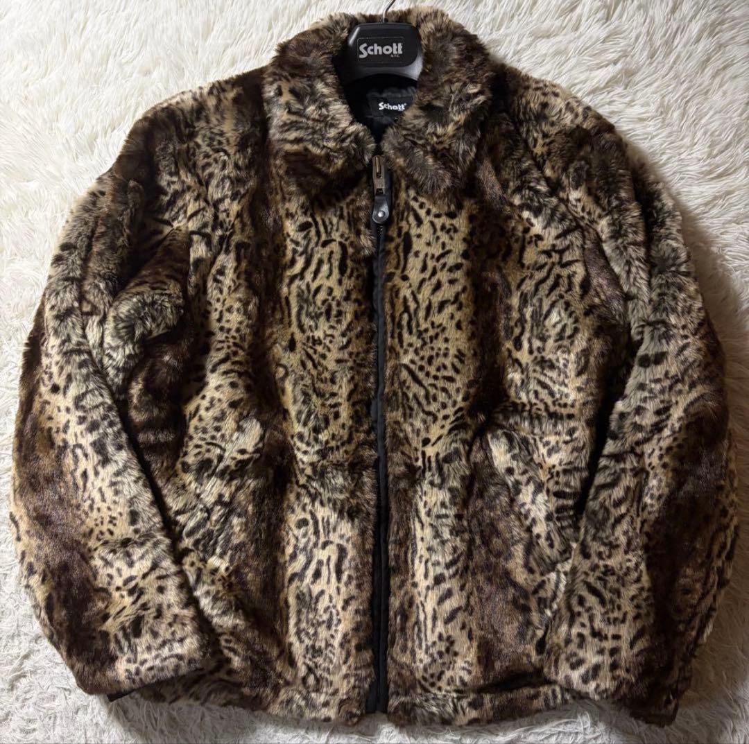 美品■Schott 23AW LEOPARD FAR SPORTS JA