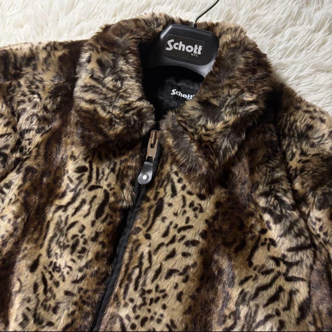 美品■Schott 23AW LEOPARD FAR SPORTS JA