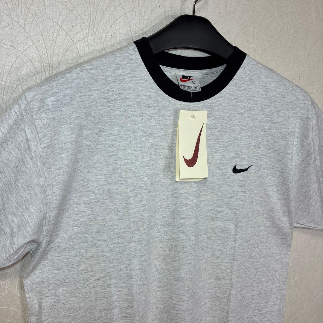 90s NIKE タグ付きデッドストック　ヴィンテージ　リンガーT 杢グレー
