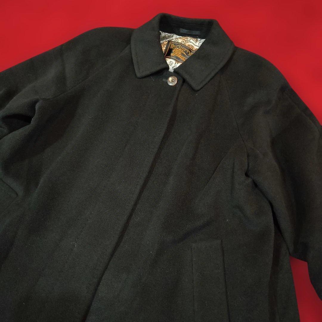 美品 希少 Burberrys 　カシミヤ　ブラックロングオーバーコート