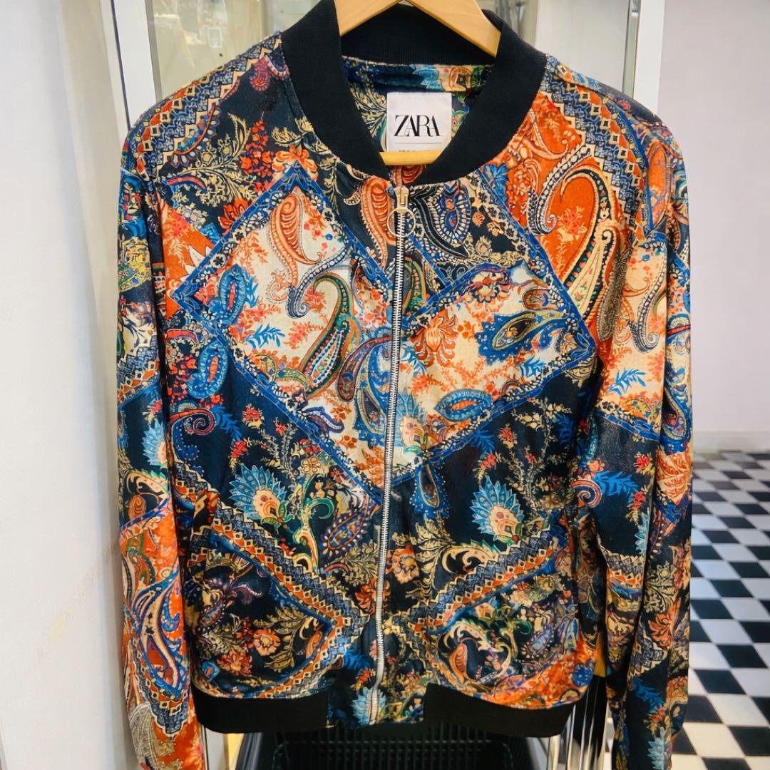 未使用✨ZARA✨ザラ✨ボンバージャケット✨ペイズリー柄✨メンズ✨MA-1✨完売