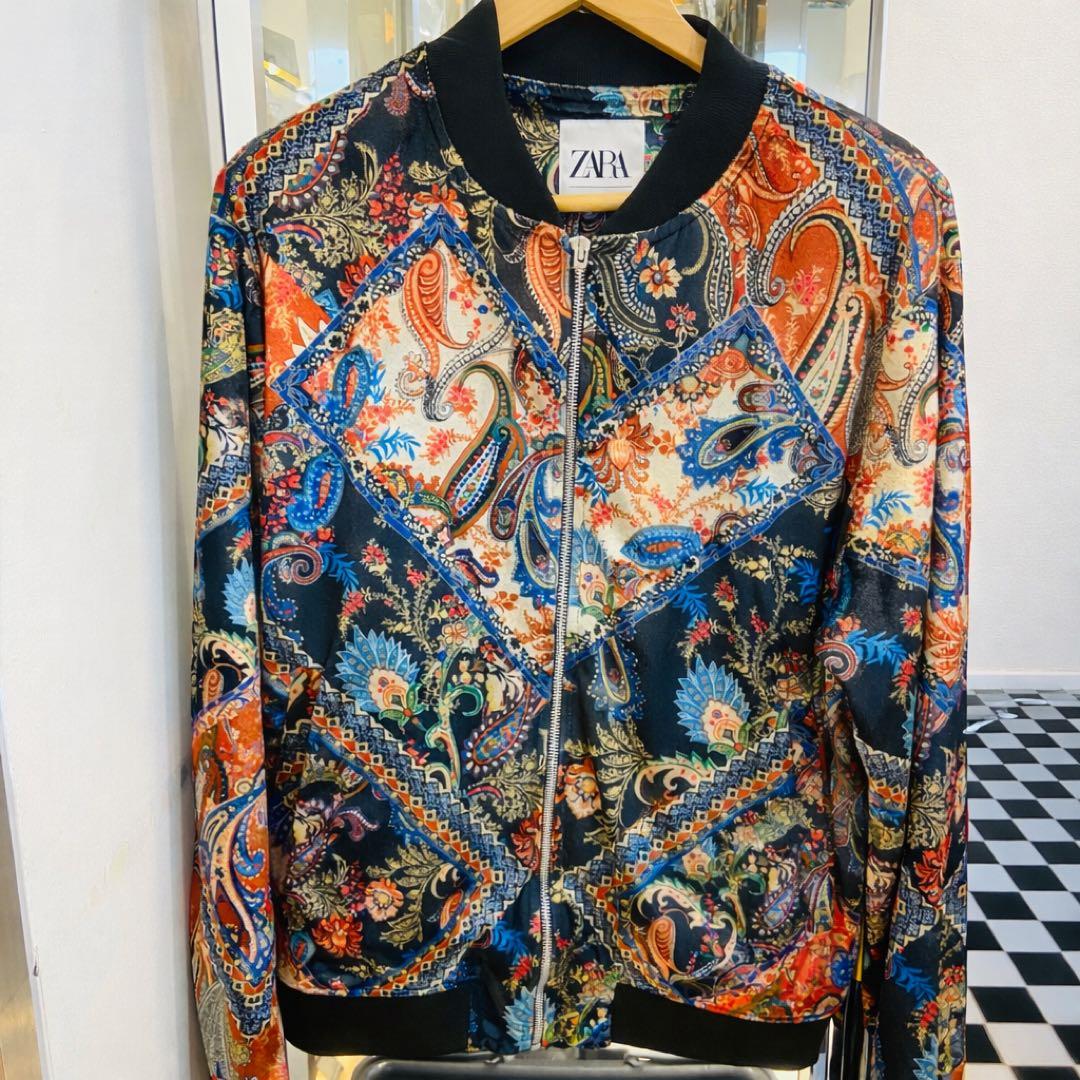 未使用✨ZARA✨ザラ✨ボンバージャケット✨ペイズリー柄✨メンズ✨MA-1✨完売