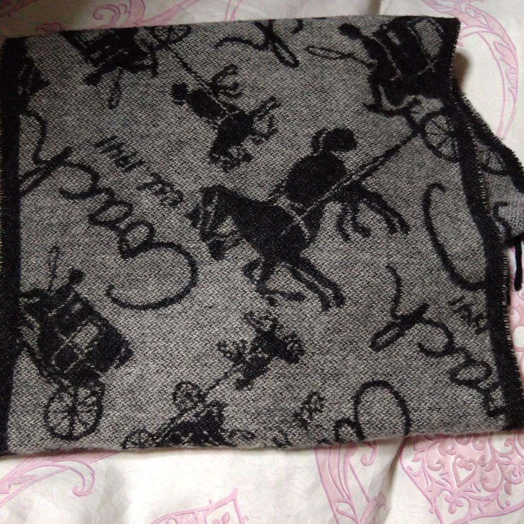 3日間のみ出品　Coach 馬車柄 人気マフラー グレー ブラック