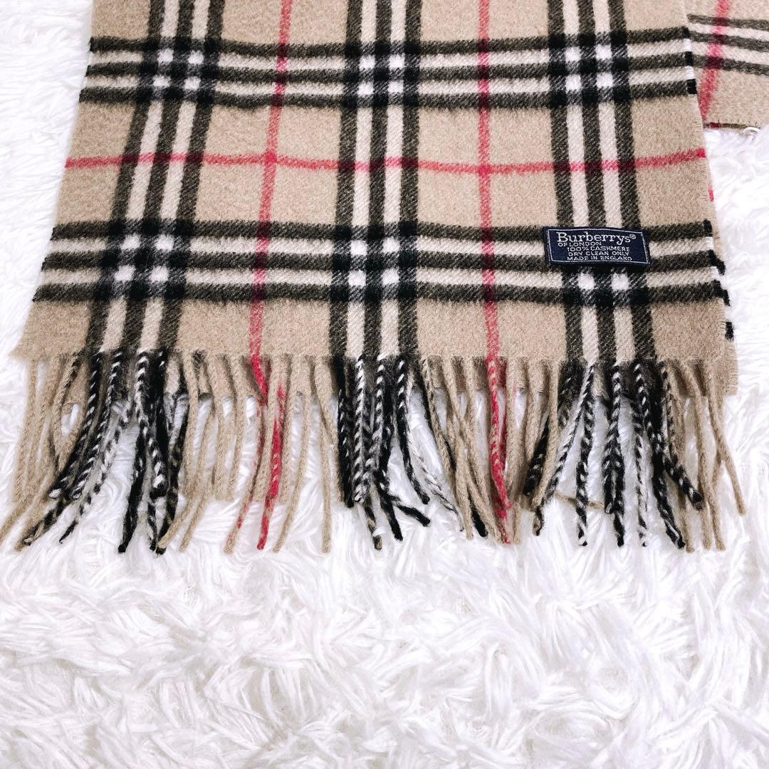 ✨️美品✨️バーバリーロンドン マフラー カシミヤ グレー ノバチェック 英国製