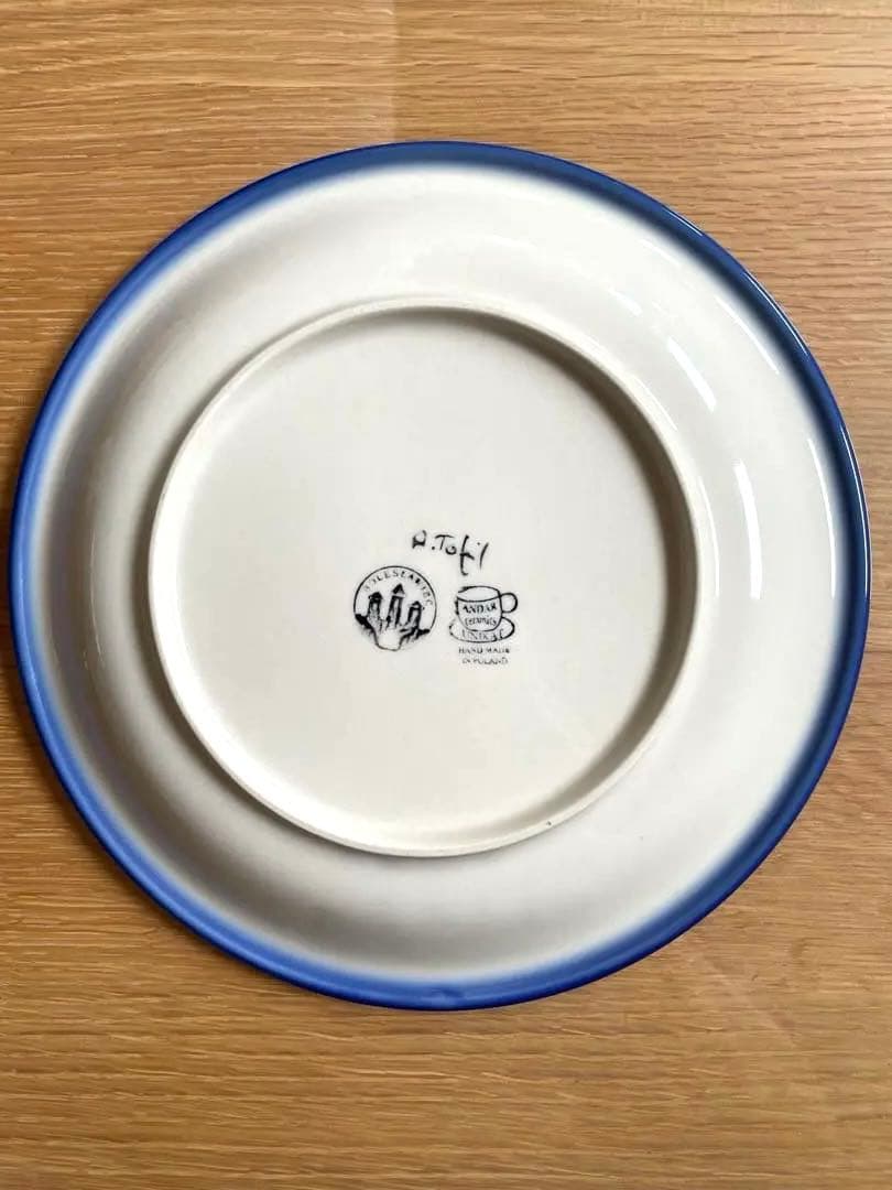 ポーランド食器2枚セット　花柄装飾の陶器皿 直径約25cm