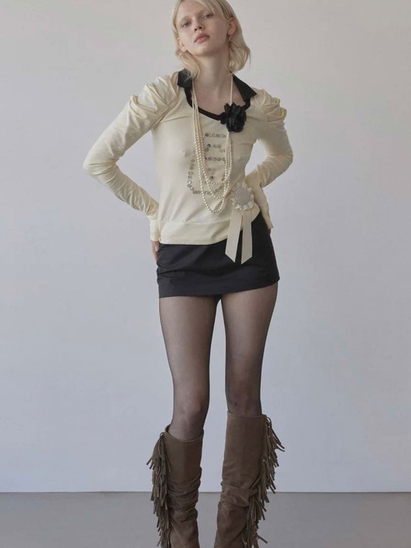 トップス SCULPTOR Good Girl Collar Tee Butter