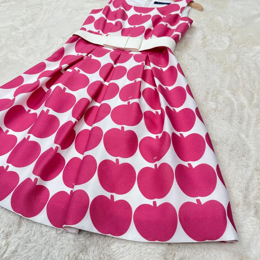 ✨美品✨M’S GRACY アップル柄×白リボン ワンピース 38 M