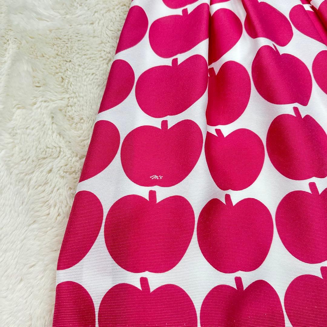✨美品✨M’S GRACY アップル柄×白リボン ワンピース 38 M