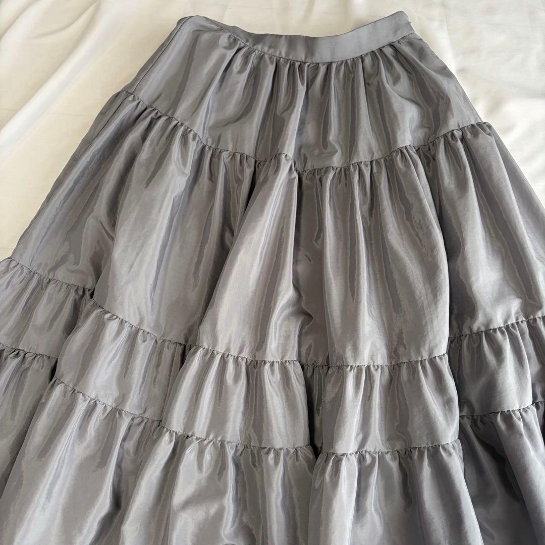 春 美品 FRAY I.D ティアードスカート マキシ丈 グレー サイズ0