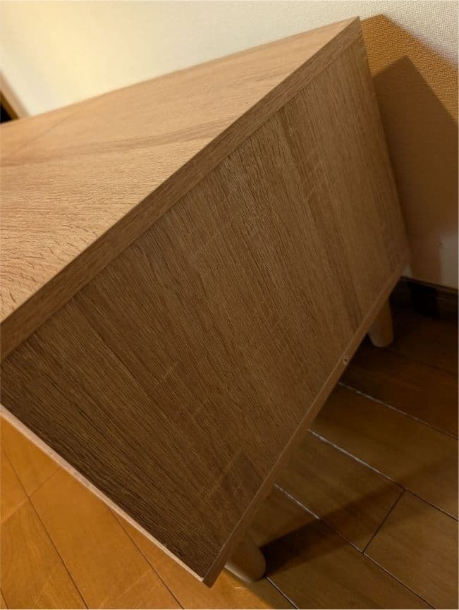 《送料込》LOWYA テーブルドレッサー ロータイプ オーク 化粧台 鏡メイク棚