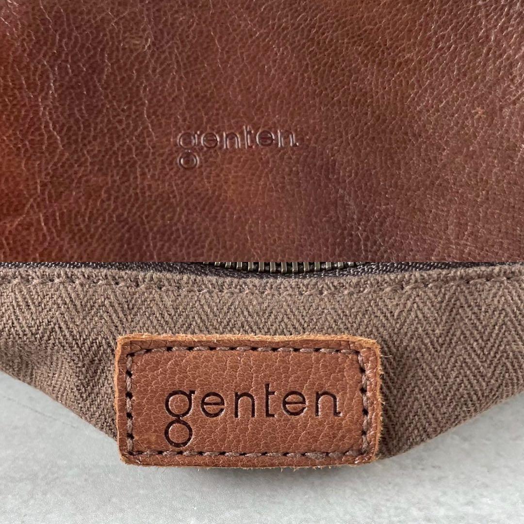 dan genten ゲンテン ボストンバッグ オールレザー シボ革 ブラウン