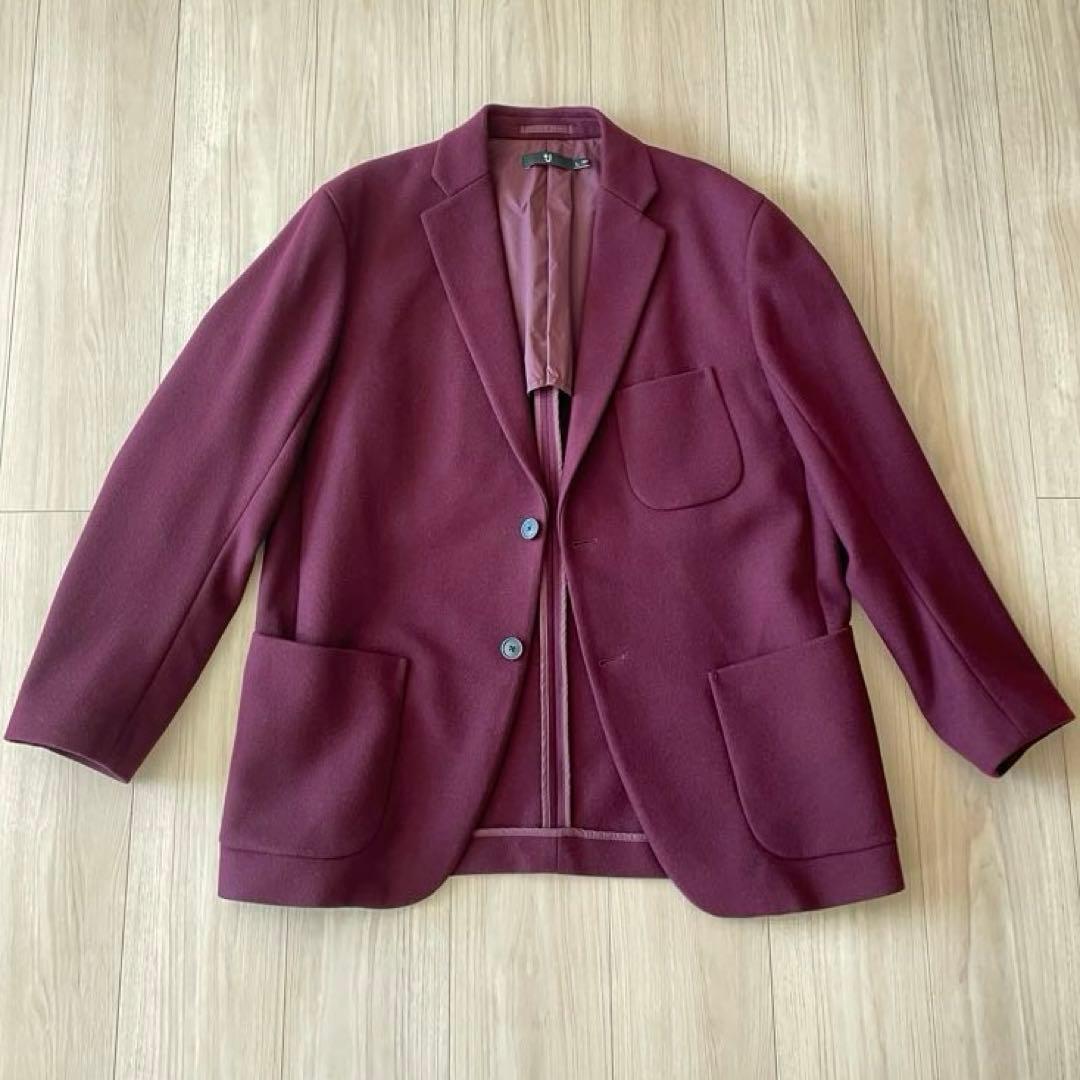 UNIQLO ユニクロ +J ウールブレンドオーバーサイズジャケット　ワイン