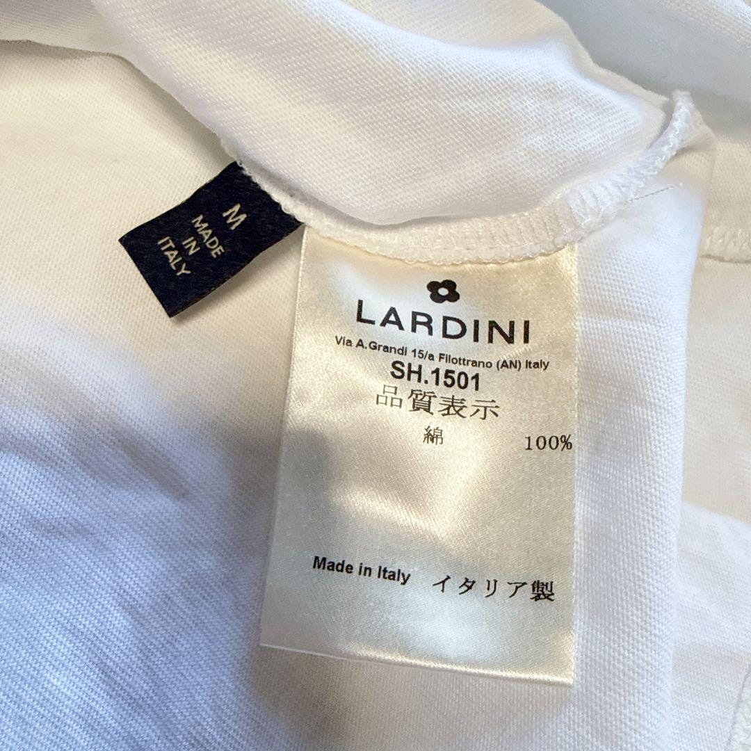 【ラルディーニ】極美品 Tシャツ ホワイト ブートニエール Mサイズ メンズ