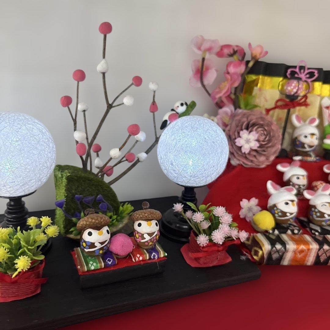 どんぐりアート♡三段飾りお雛様オブジェ♡