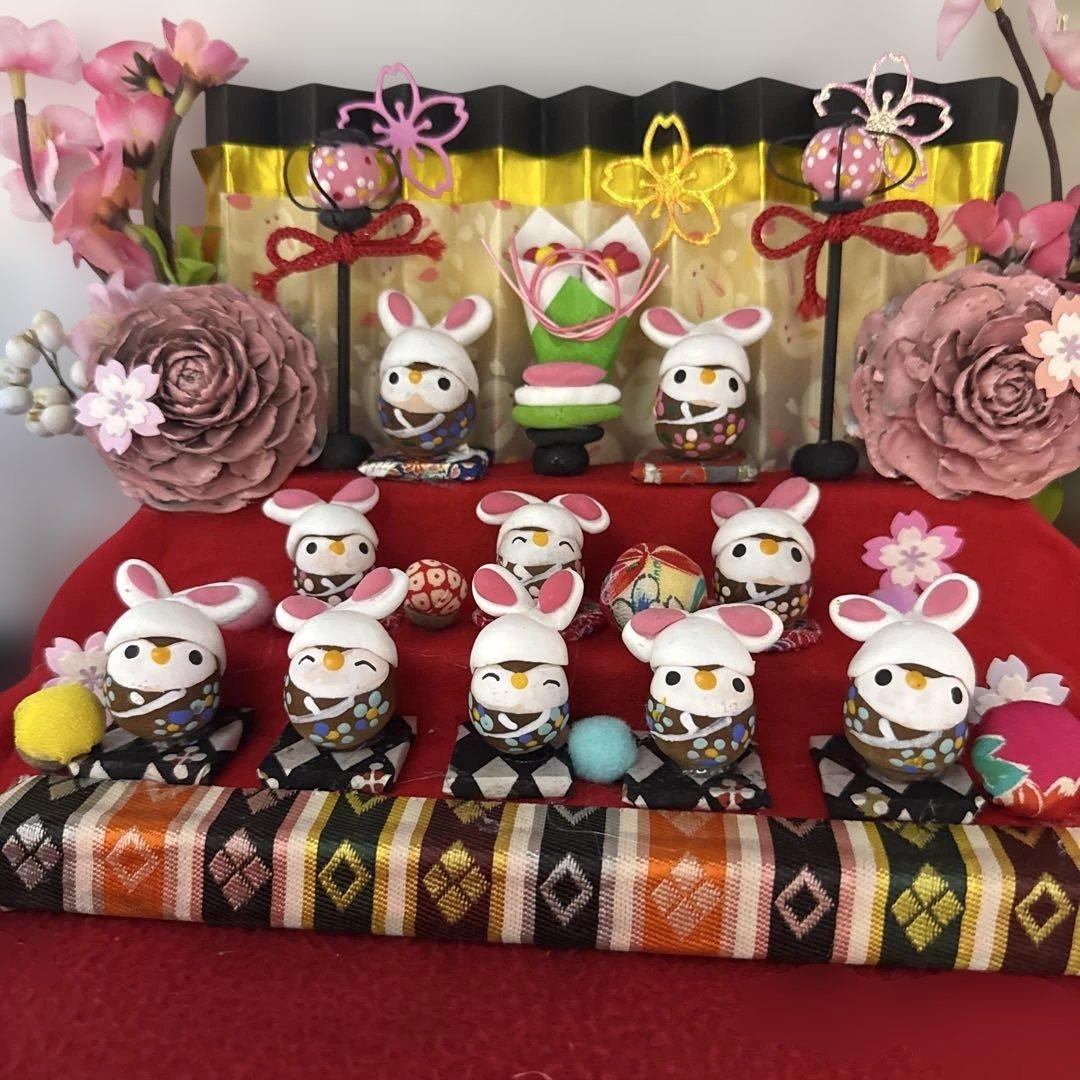 どんぐりアート♡三段飾りお雛様オブジェ♡