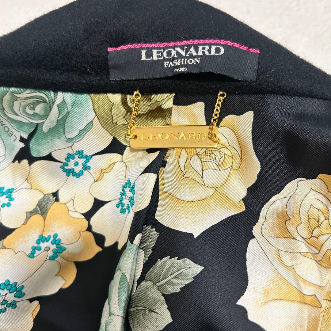 LEONARD 黒 ダブルプレストジャケット　カシミヤ100 羽織