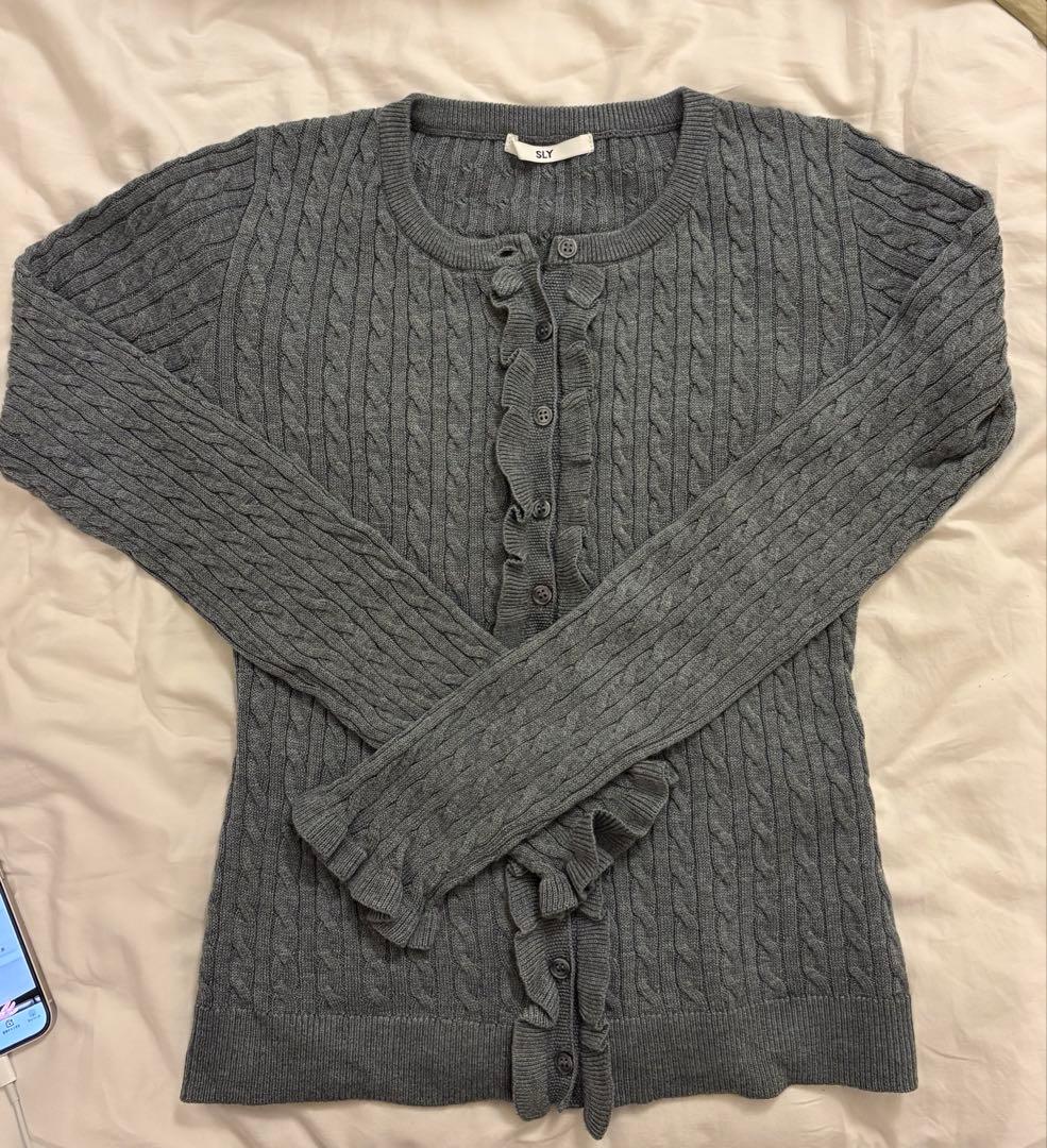 FRONT FRILL KNIT TOPS フロントフリル ニット トップス