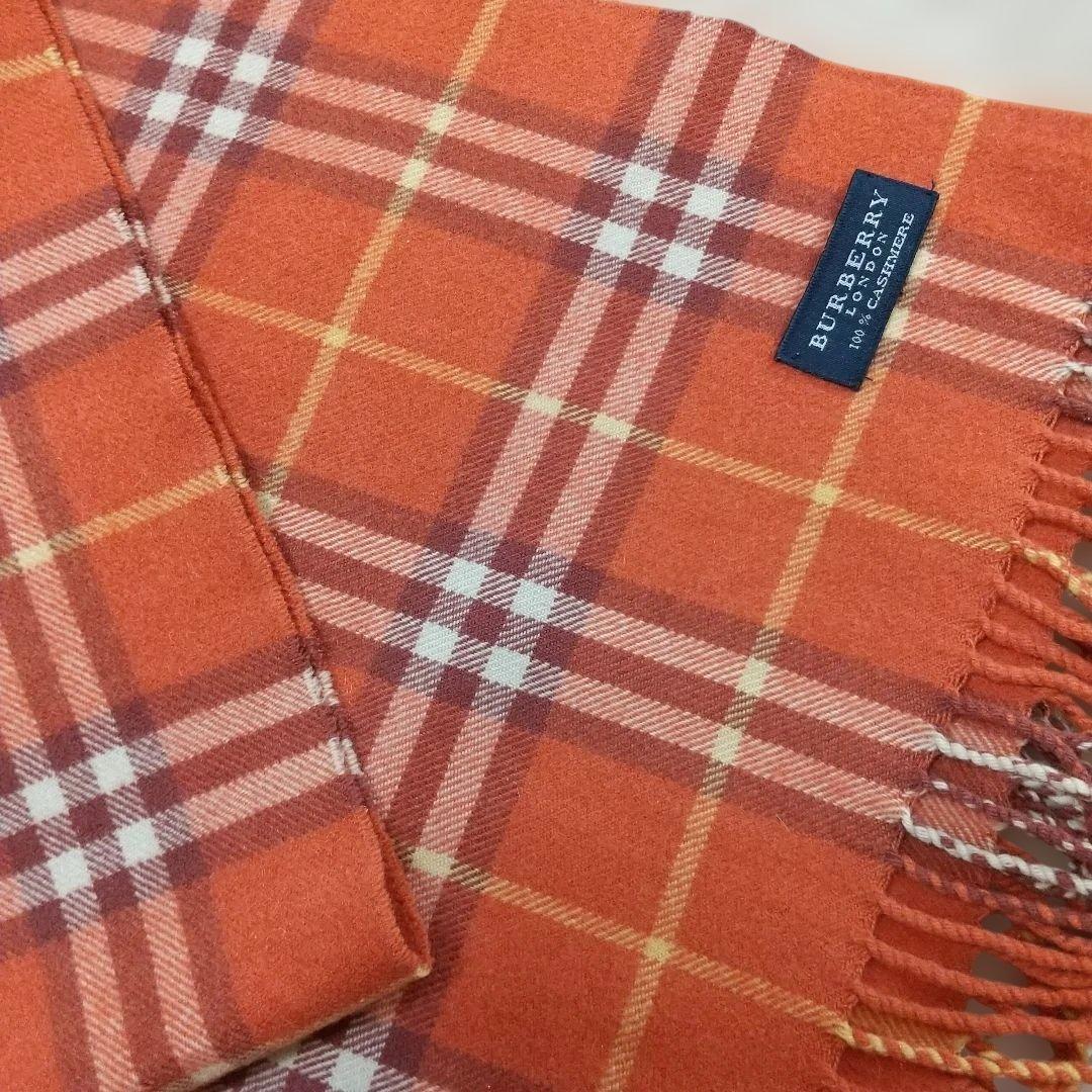 BURBERRY オレンジ チェック マフラー
