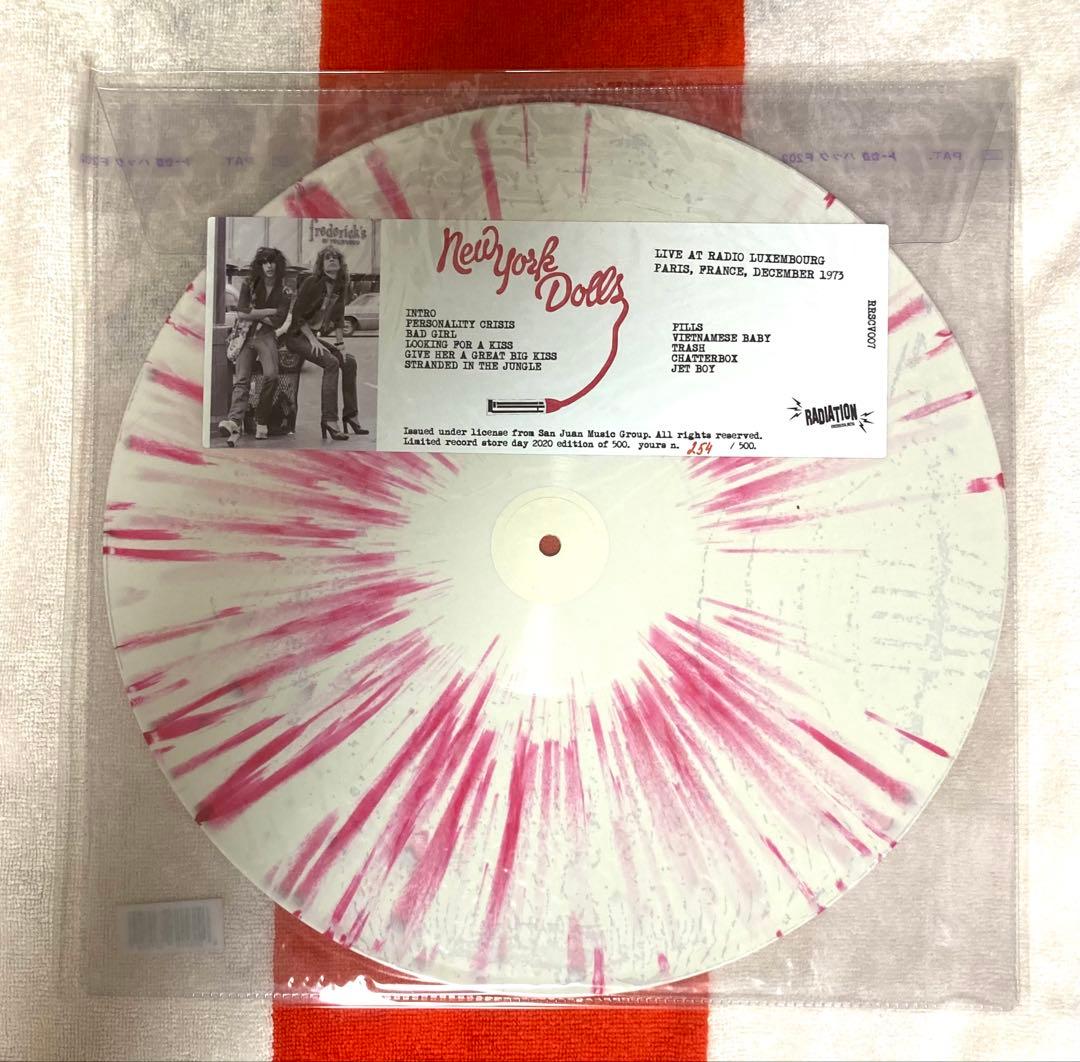 New York Dolls ライブレコード LP ホワイト/ピンクスプラッター